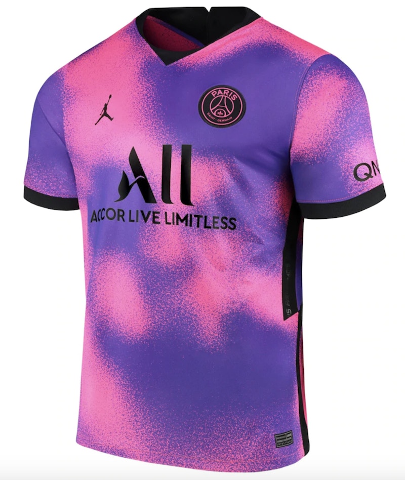 Jordan Paris Saint-Germain Fourth Stadium Shirt 2020-21 with Neymar Jr 10 printing Jersey Purple/Pink