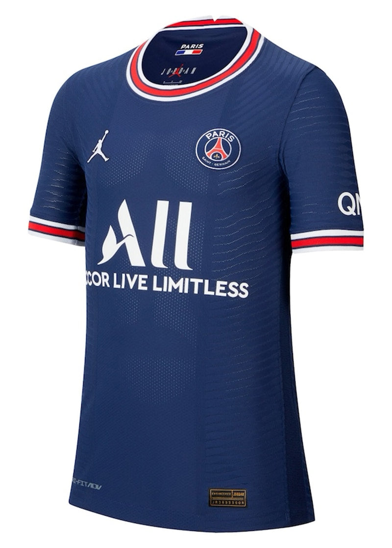 Jordan Paris Saint-Germain Home Vapor Match Shirt 2021-22 With Messi 30 Printing Kids Jersey Midnight Navy/University Red/White