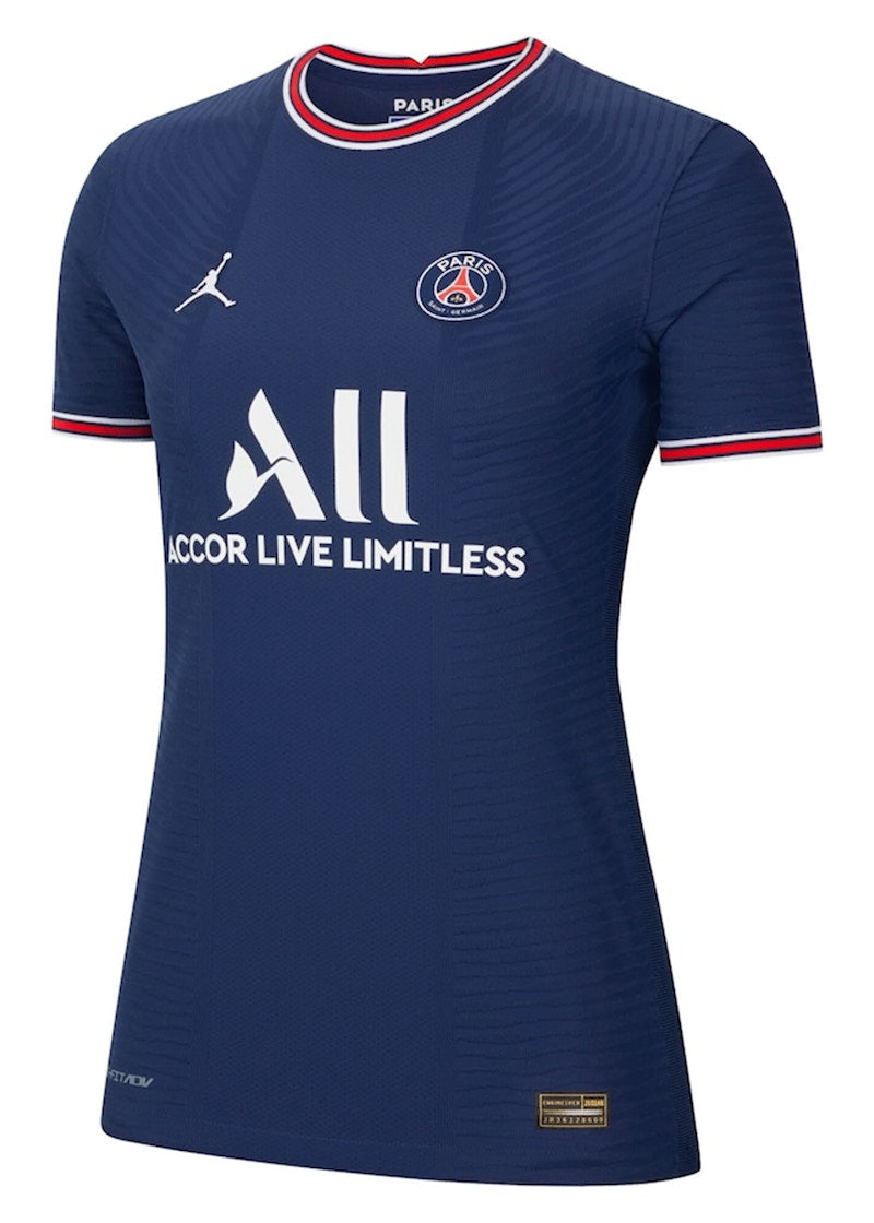 Jordan Paris Saint-Germain Home Vapor Match Shirt 2021-22 With Messi 30 Printing Womens Jersey Midnight Navy/University Red/White
