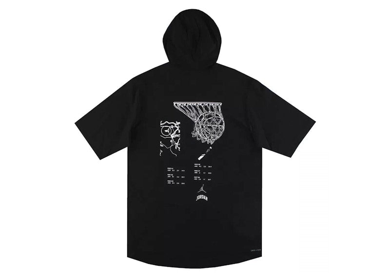 Jordan Sport Dri-Fit Hooded T-shirt Black/White/Grey