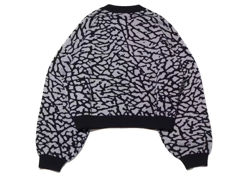 Jordan Womens Flight Jacquard Knit Cardigan (Asia Sizing) Black Cement Grey