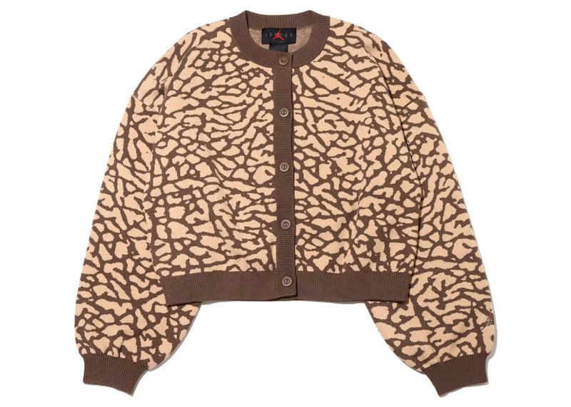 Jordan Womens Flight Jacquard Knit Cardigan (Asia Sizing) Palomino Cement