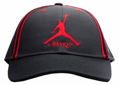 Jordan x Awake NY Hat Dark Smoke Grey/University Red
