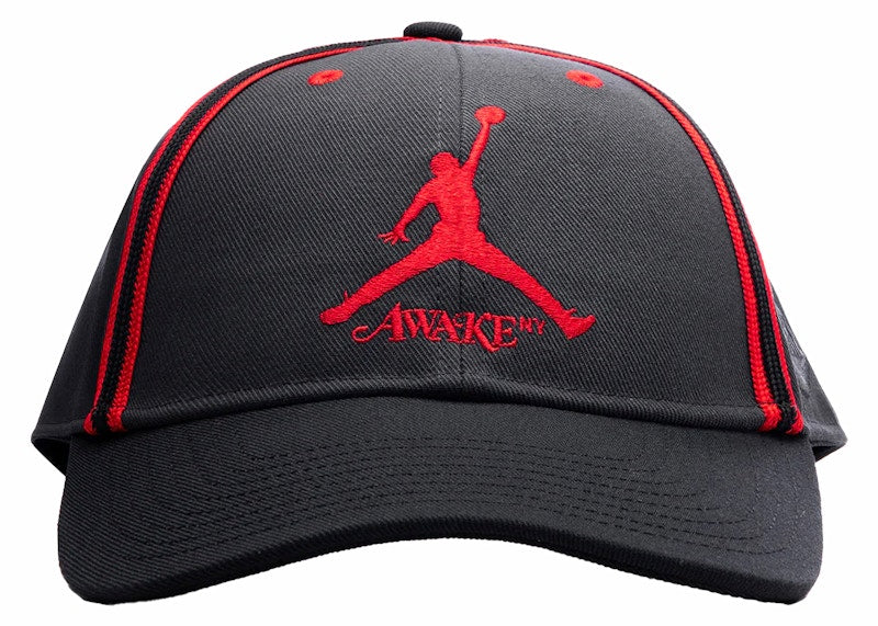 Jordan x Awake NY Hat Dark Smoke Grey/University Red