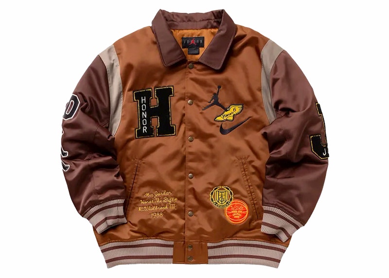 Jordan x Honor The Gift Westbrook Varsity Jacket Brown