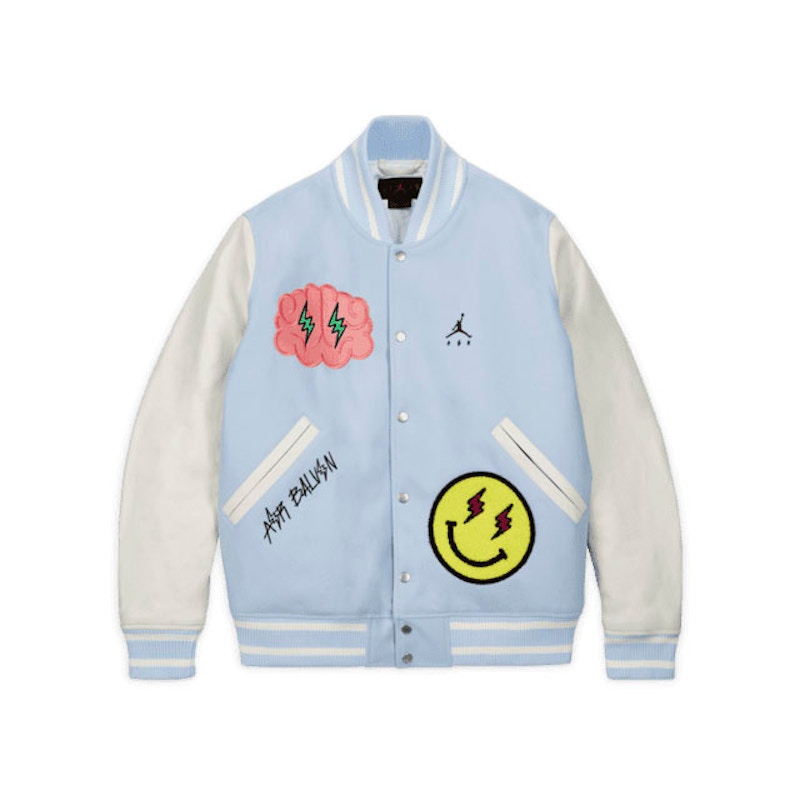 Jordan x J Balvin Varsity Jacket (Asia Sizing) White/Blue