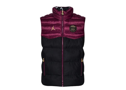 Jordan x PSG Paris Saint Germain Reversible Down Puffer Vest Black/Bordeaux/White/Metallic Gold