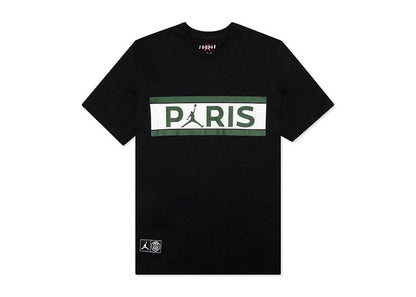 Jordan x PSG Paris Saint Germain Wordmark T-Shirt Black/Noble Green/White