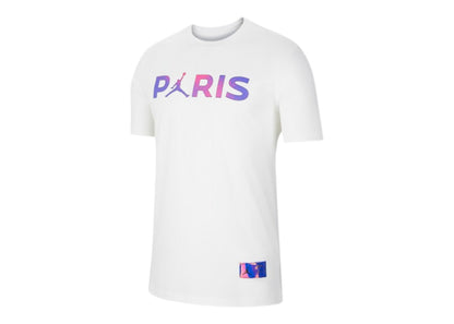 Jordan x PSG Paris Saint Germain Wordmark Tee White/Purple