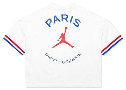 Jordan x PSG Women's S/S Top White/University Red