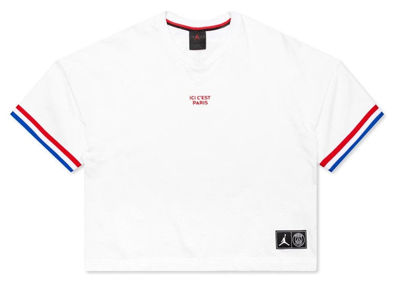 Jordan x PSG Women's S/S Top White/University Red