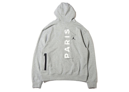 Jordan x Paris Saint-Germain Front Logo Fleece Pullover Hoodie Dark Grey Heather