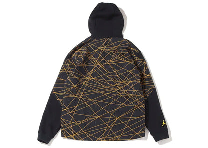 Jordan x Paris Saint-Germain Lines Fleece Pullover Hoodie (Asia Sizing) Black/Tour Yellow
