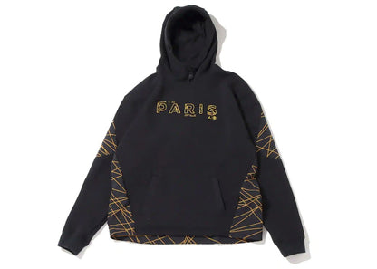 Jordan x Paris Saint-Germain Lines Fleece Pullover Hoodie (Asia Sizing) Black/Tour Yellow