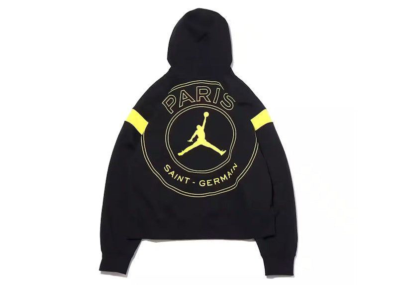 Jordan x Paris Saint-Germain Womens Hoodie (Asia Sizing) Black/Tour Yellow