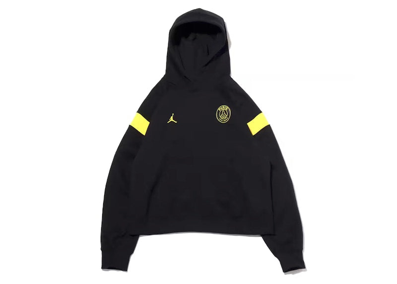 Jordan x Paris Saint-Germain Womens Hoodie (Asia Sizing) Black/Tour Yellow