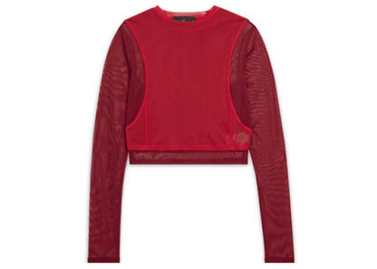 Jordan x Teyana Taylor Women's Long-Sleeve Mesh Top Gym Red/Team Red