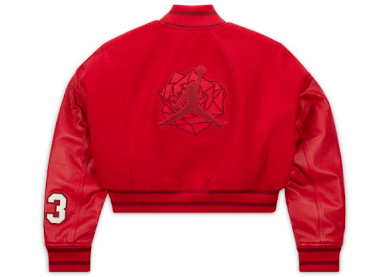 Jordan x Teyana Taylor Women's Varsity Jacket Gym Red/Sail/Team Red