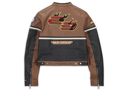 Jordan x Travis Scott Cactus Jack Women's Leather Jacket (Asia Sizing) Archaeo Brown