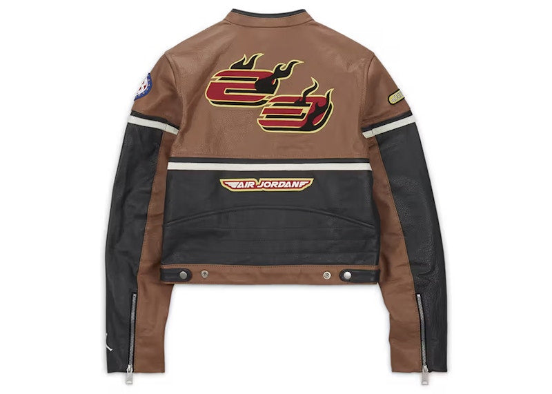 Jordan x Travis Scott Cactus Jack Women's Leather Jacket (Asia Sizing) Archaeo Brown