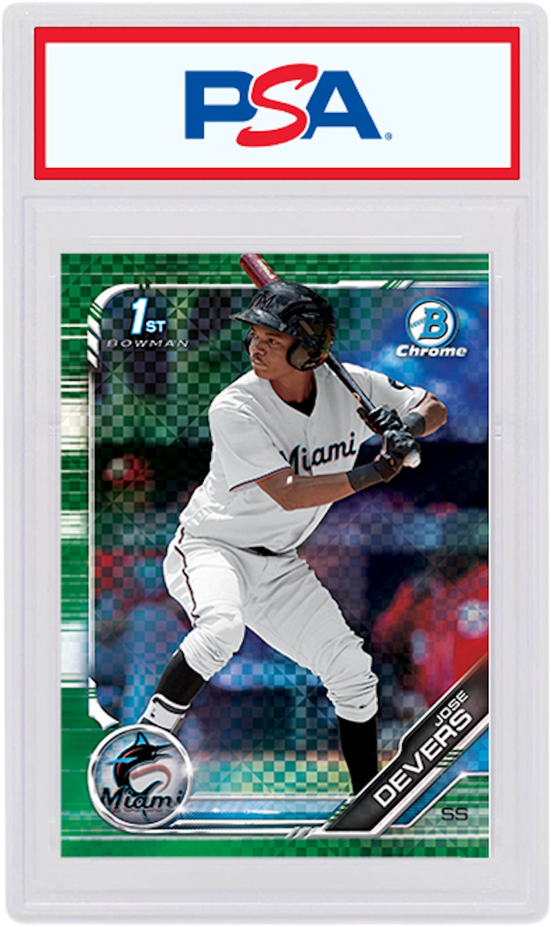 Jose Devers 2019 Bowman Chrome X Green X-Fractor /31 BCP-176 (PSA or BGS Graded)