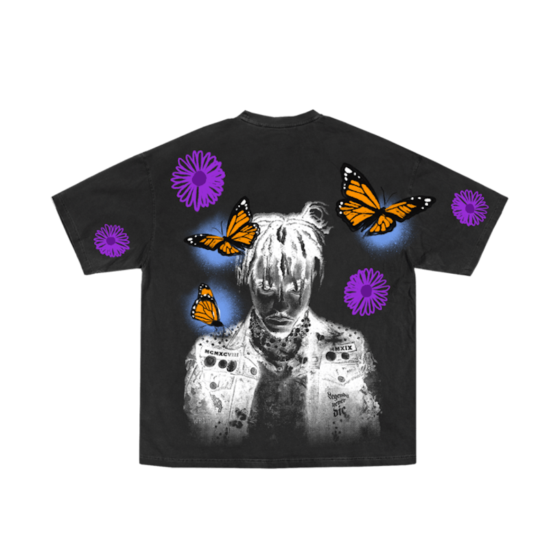 Juice Wrld Butterfly Tee Black