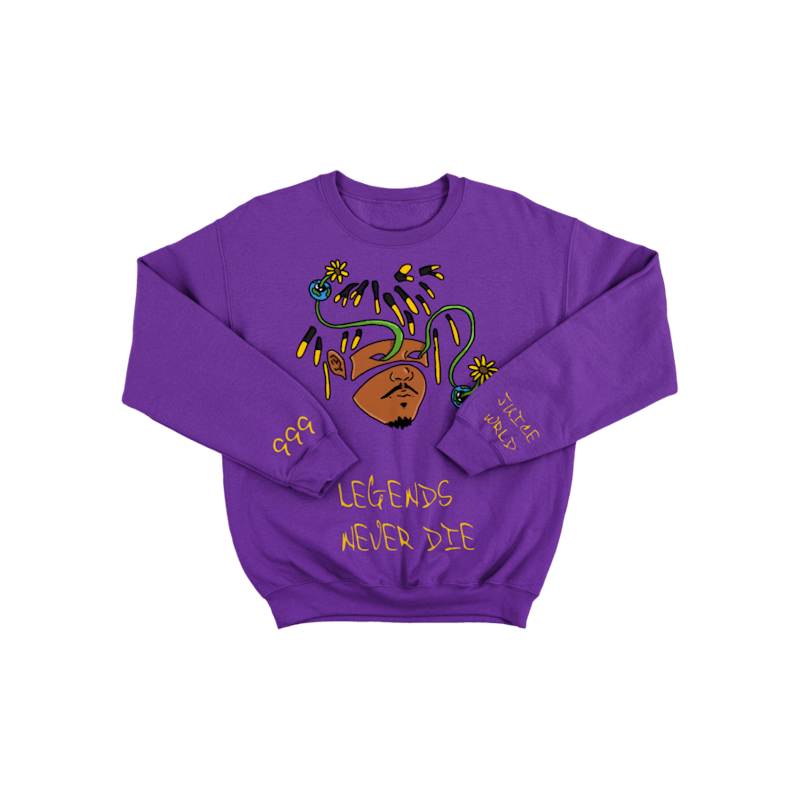 Juice Wrld Legends Never Die Crewneck Sweatshirt Purple
