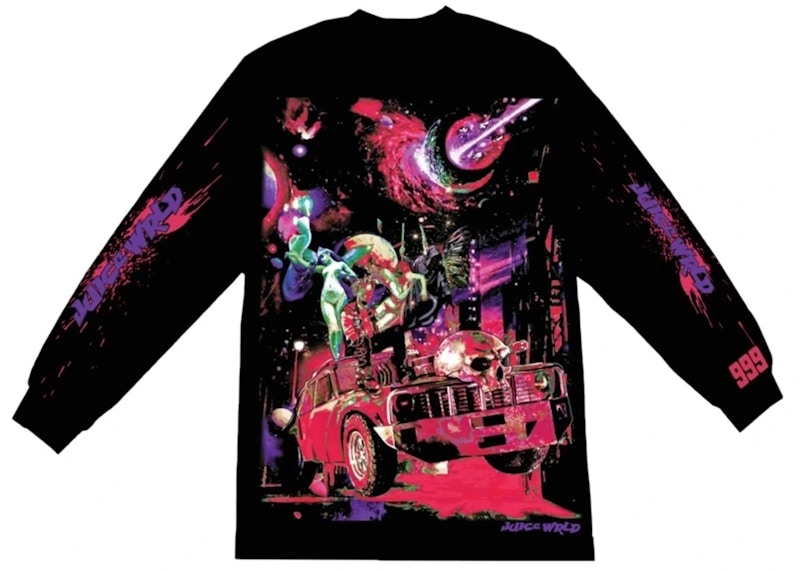 Juice Wrld x Vlone Galaxy Longsleeve T-shirt Black
