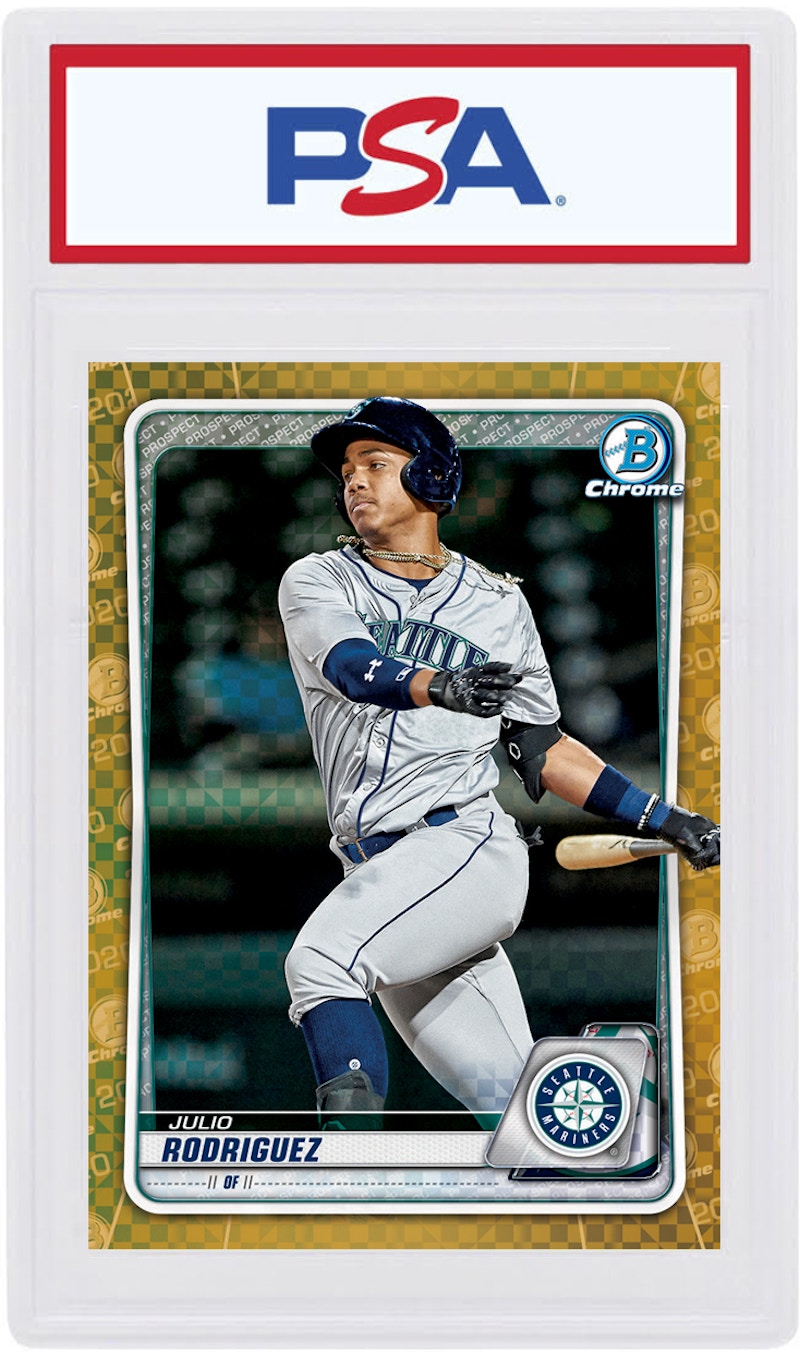 Julio Rodriguez 2020 Bowman Chrome X Gold X-Fractor /3 #BCP-175 (PSA or BGS Graded)