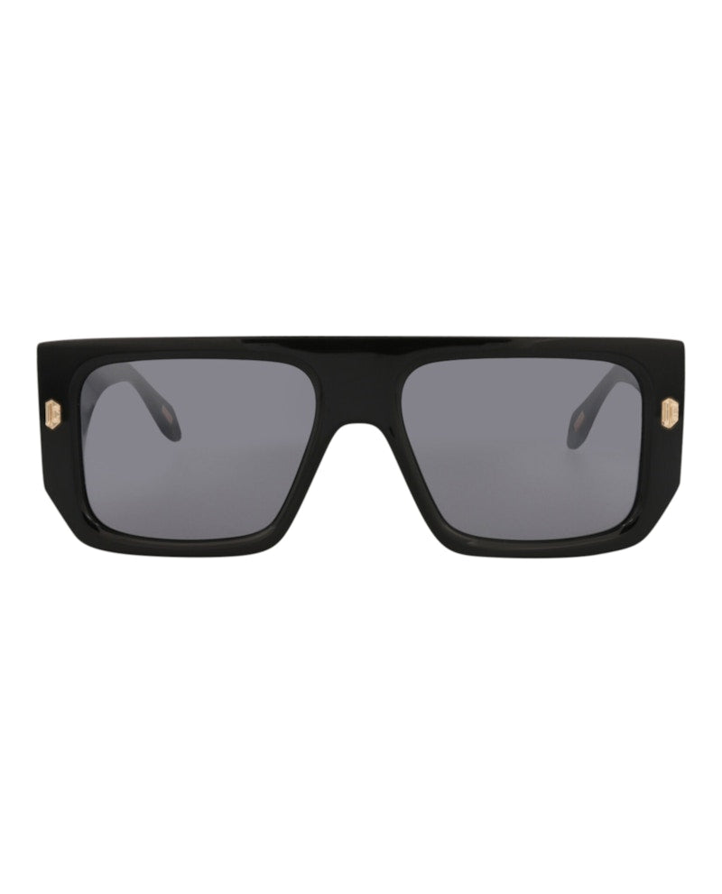 Just Cavalli Aviator-Frame Acetate Sunglasses Black Black Smoke (SJC022-56-700X)
