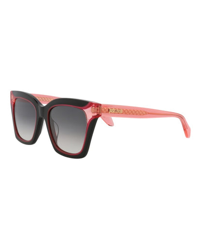 Just Cavalli Cat Eye-Frame Acetate Sunglasses Black Rose Smoke (SJC024V-52-09P2)