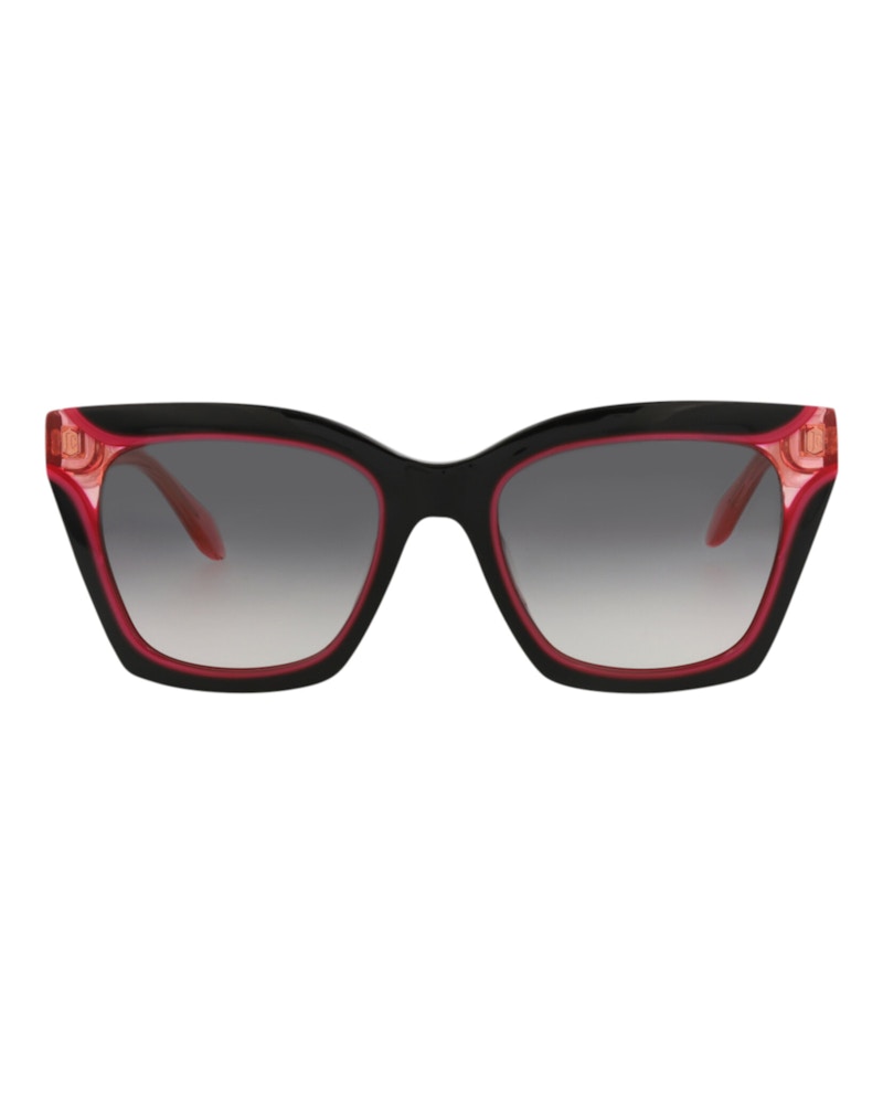 Just Cavalli Cat Eye-Frame Acetate Sunglasses Black Rose Smoke (SJC024V-52-09P2)