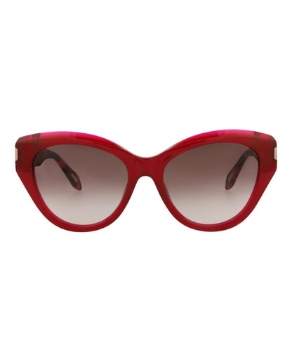 Just Cavalli Cat Eye-Frame Acetate Sunglasses Red Havana Brown (SJC033-55-09RV)