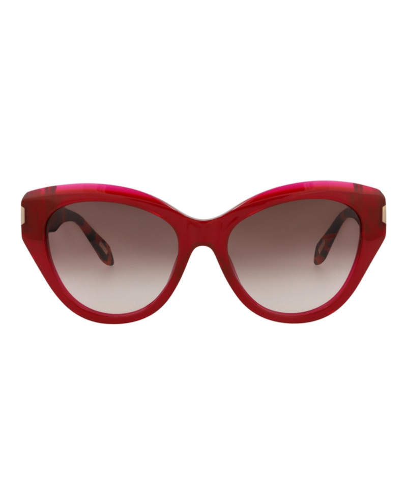 Just Cavalli Cat Eye-Frame Acetate Sunglasses Red Havana Brown (SJC033-55-09RV)