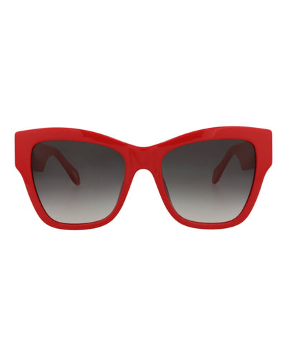 Just Cavalli Cat Eye-Frame Acetate Sunglasses Red Red Smoke (SJC037-54-06XX)