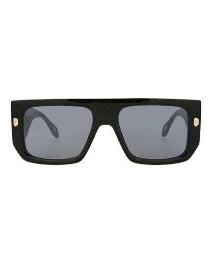 Just Cavalli Navigator-Frame Acetate Sunglasses Black Black Smoke (SJC022K-56-700X)