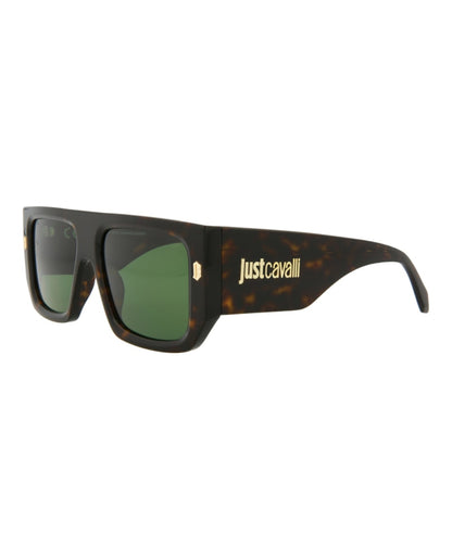 Just Cavalli Navigator-Frame Acetate Sunglasses Dark Havana Dark Havana Green (SJC022K-56-0722)