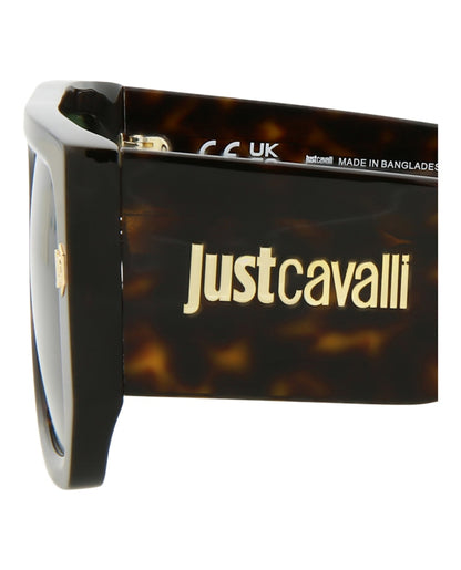 Just Cavalli Navigator-Frame Acetate Sunglasses Dark Havana Dark Havana Green (SJC022K-56-0722)