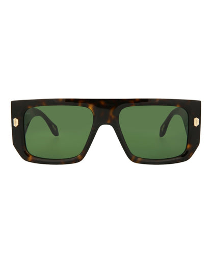 Just Cavalli Navigator-Frame Acetate Sunglasses Dark Havana Dark Havana Green (SJC022K-56-0722)