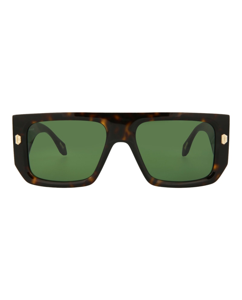 Just Cavalli Navigator-Frame Acetate Sunglasses Dark Havana Dark Havana Green (SJC022K-56-0722)