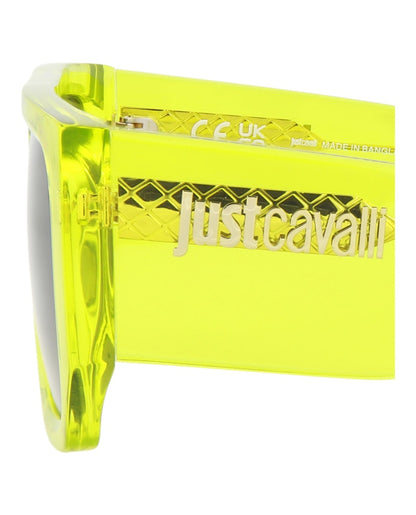 Just Cavalli Navigator-Frame Acetate Sunglasses Green Green Smoke (SJC022K-56-0998)