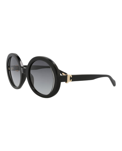 Just Cavalli Round-Frame Acetate Sunglasses Black Black Smoke (SJC028-51-0700)