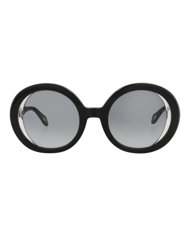 Just Cavalli Round-Frame Acetate Sunglasses Black Black Smoke (SJC028-51-0700)