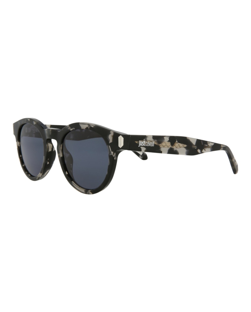 Just Cavalli Round-Frame Acetate Sunglasses Black Havana Blue (SJC025K-50-0809)