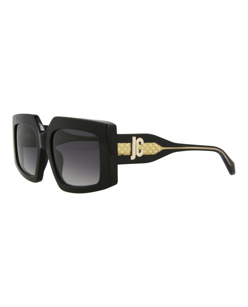 Just Cavalli Square-Frame Acetate Sunglasses Black Black Smoke (SJC020K-54-700V)