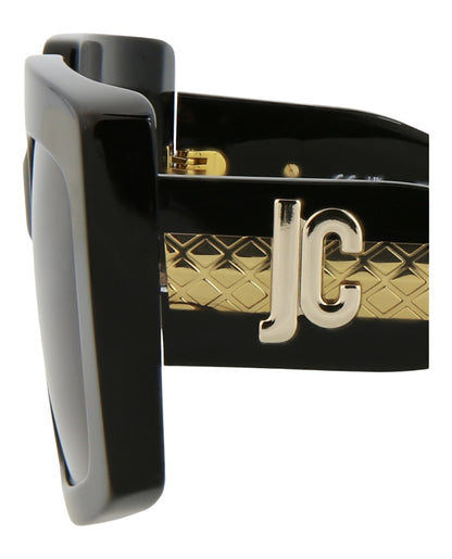 Just Cavalli Square-Frame Acetate Sunglasses Black Black Smoke (SJC020K-54-700V)