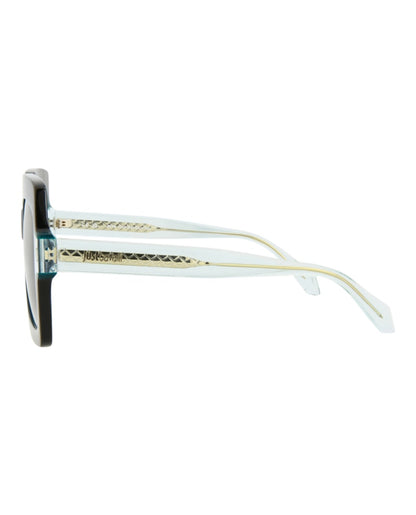 Just Cavalli Square-Frame Acetate Sunglasses Black Green Smoke (SJC023K-53-07M4)