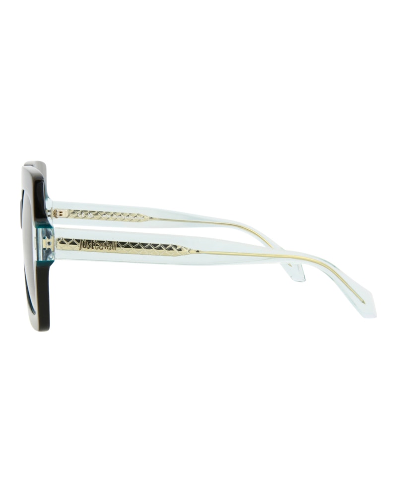 Just Cavalli Square-Frame Acetate Sunglasses Black Green Smoke (SJC023K-53-07M4)