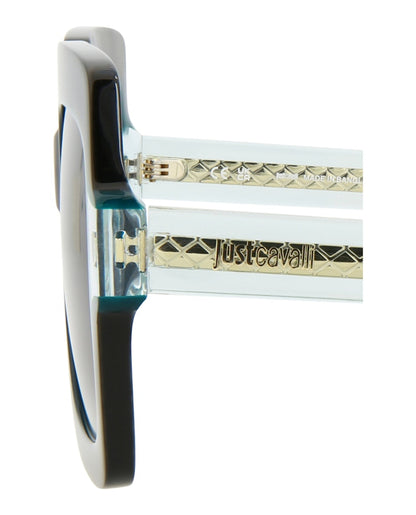 Just Cavalli Square-Frame Acetate Sunglasses Black Green Smoke (SJC023K-53-07M4)