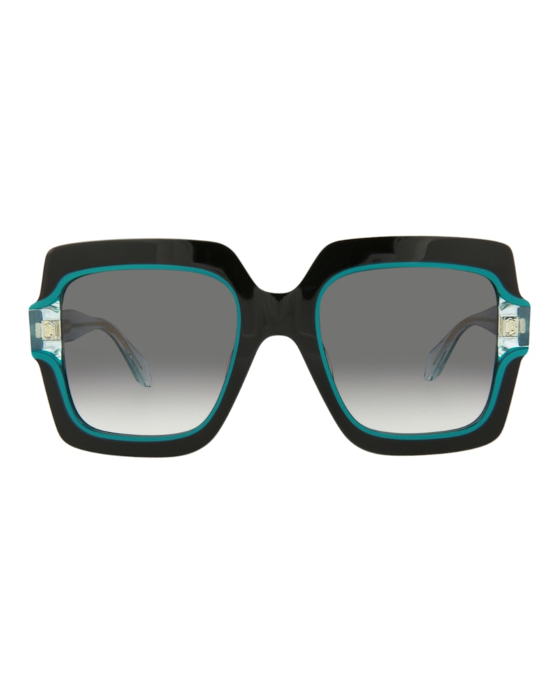 Just Cavalli Square-Frame Acetate Sunglasses Black Green Smoke (SJC023K-53-07M4)